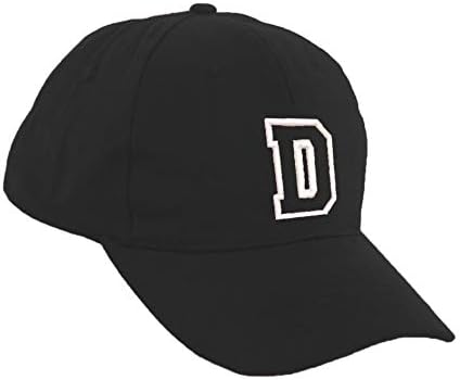 Romens Ltd Kids Baseball Cap - Summer Cap for Girls and Boys - One Color Black Original Personalized Cap with The Alphabet Letter - Sun Cap for Children Aged 4-14 Years - 100% Cotton
