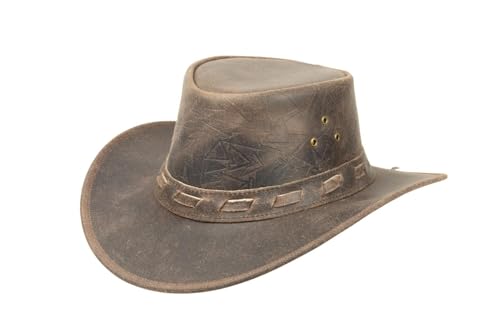 Chapeau de cowboy en cuir noir parfait pour vos festivals western et rando