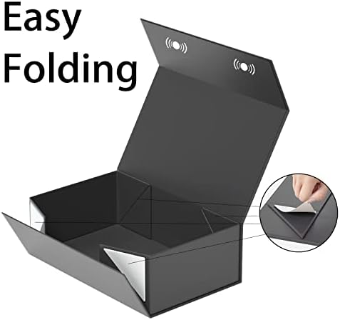 RYDDOY 9.5x6x3'' Gift Box, Black Gift Boxes with Lids for Presents Magnetic — view 3