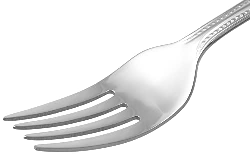 Amazon Basics Stainless Steel Dinner Forks With Pearled Edge, Pack Of 12, Silver #TOP1