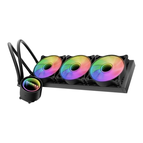 Raidmax 360mm ARGB AIO CPU Liquid Cooler with 3 PWM Light Fans Compatible with Intel i5, i7, i9 and AMD ryzen CPU Socket, High-Performance Pump
