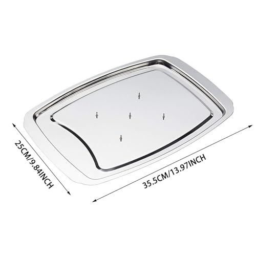 Poêle dinde pour trancher et servir avec plateau découper en métal - 8