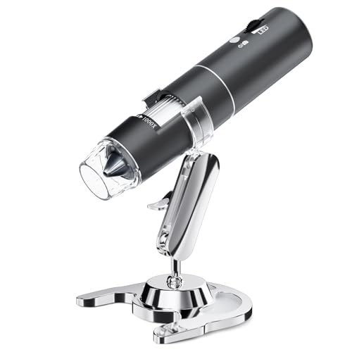 Image of Wireless Digital Microscope, SKYBASIC 50X-1000X Magnification HD WiFi Portable Handheld Microscopes with Stand USB Microscope Camera for Children Students, Support iPhone Android iPad Windows Mac