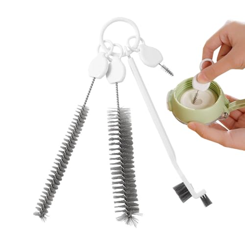 Juego de cepillos limpiadores de biberones, limpiador de botellas de agua, cepillo de limpieza de tubos para limpiar biberones, teteras, pajitas, botellas de cuello estrecho