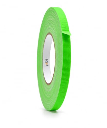 WOD Gaffer Tape, Fluorescent Green Low Gloss Finish Film, 1/2 inch x 60 ft. Residue Free, Non Reflective Cloth Fabric, Secure Cords, Water Resistant, Photography, Filming Backdrop, Production