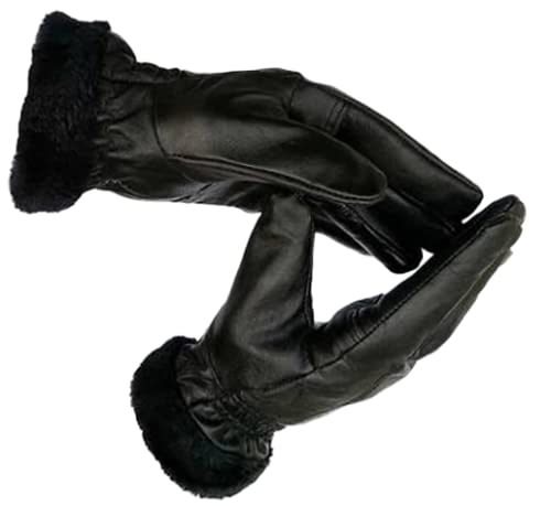 SIYAA Stylish Leather Soft Fur Winter Wear Hand Gloves For Girls & boys pack of 1 , RED