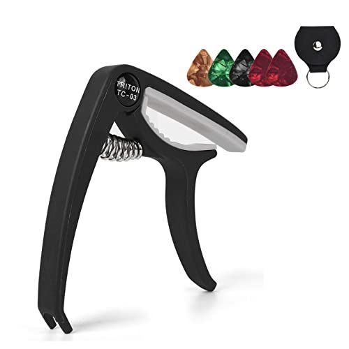 Quick-Change Capo for Acoustic and Electric Guitars - Single Handed Capo - Universal Stringed Instru