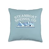 KeymaZone Steamboat Springs Colorado CO ski Snowboard Snowing Resort Throw Pillow, 16x16, Multicolor