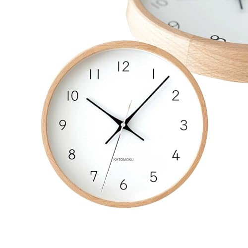 KATOMOKU muku clock 13 ナチュラル km-104NA 掛け時計 連続秒針 直径30.0cm (クオーツ時計)
