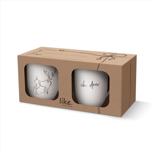 Villeroy & Boch – Statement Tassen Set "Rentier" 2 teilig Weihnachten, Weiß, Schwarz, Spülmaschinenfest, Mikrowellensicher, Geschenkset Tassen Weihnachten, Weihnachtstassen Rentier, Premium Porzellan – Bild 4