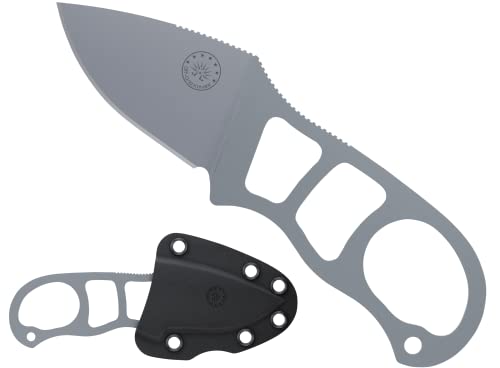 Off-Grid Knives -Neck Knife and Belt Carry Compact EDC Fixed Blade Knife with Cryo D2 Steel, Kydex Sheath, Belt Clip for Scout Carry and Vertical Carry, Lightweight, Tough, Ergonomic, Built for All-Day Hard-Use (Stonewash)