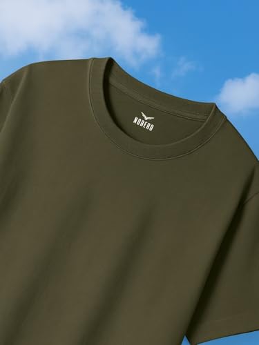 Image of Nobero 100% Cotton Oversized T Shirts for Men Stylish | Oversized Fit | Solid T Shirts for Men 180 GSM Combed Cotton | Round Neck Half Sleeve