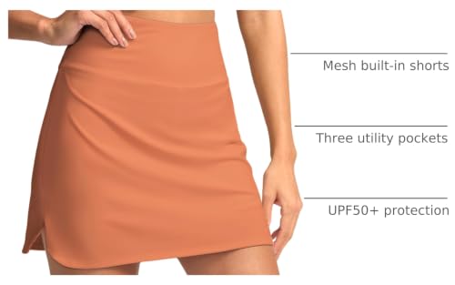 Image of SANTINY Women's Golf Skirts Skorts High Waisted Tennis Skirt Athletic Workout Casual Skorts for Woman with Short Pockets