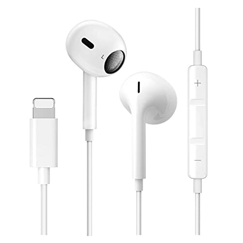 iPhone 立体声有线耳机,iPhone 入耳式耳机,带麦克风和音量控制 兼容 iPhone 11/12 Pro/13 Mini/SE 2022/X/XR/8/7 Plus 支持所有 iOS