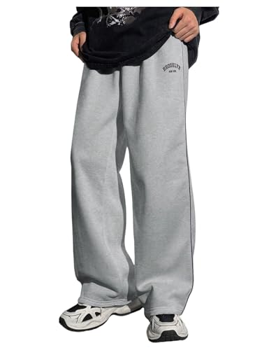 Boy's Letter Graphic Wide Leg Sweatpants Baggy Pants Athletic Track Sweat Pants Joggers