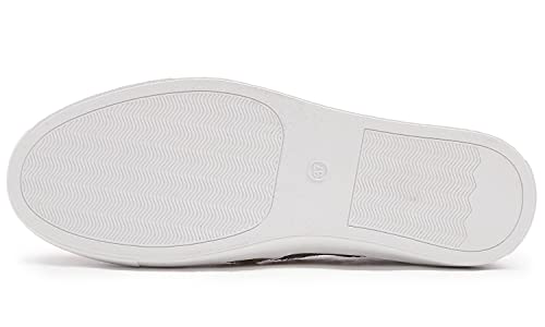 Feversole Women's Fashion Slip-On Sneaker Casual Flat Loafers Gold Sequin Size 6.5 M Us #TOP6