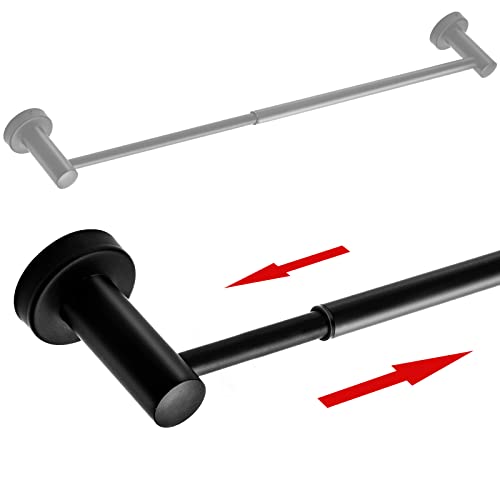 Black Towel Bar For Bathroom, Bathroom Towel Bar Adjustable 16 To 24 Inch, Bath Towel Bars Wall Mounted With Screws, Towel Rod Adaptable To Different Size Needs - Tesuchan #TOP3