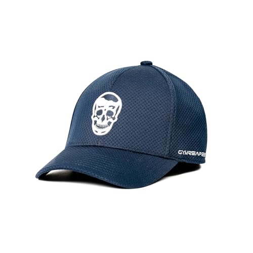 Gymreapers Baseball Hats and Caps for Men | Lightweight Fitted Hats for Running, Workouts, Gym and Outdoor Sports | Polyester Made Moisture Wicking Adapt Caps (Navy)