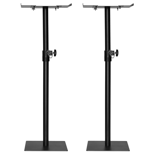 Image of Softline Pro SP 802 HV Heavy Duty Studio Monitor Stand, Wide Variable Top Plate, Square Base (Set of 2)