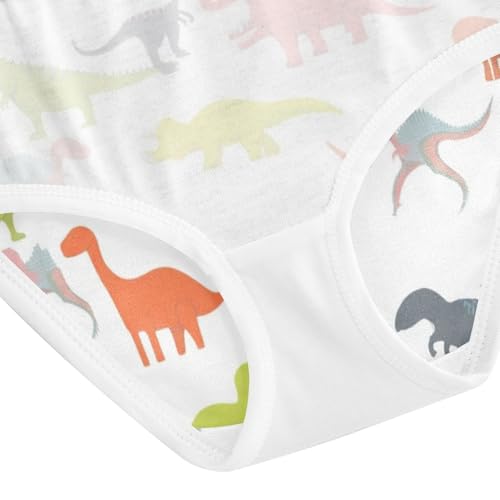Cute Dinosaurs White Cotton Toddler Underwear, Cotton Underwear Girls, 2T–8 Years4