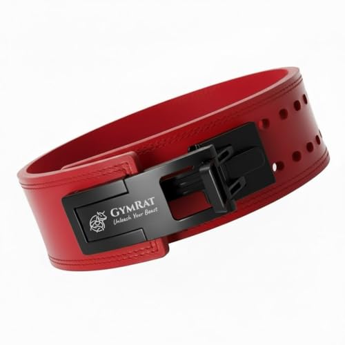 Image of GYMRAT RED EDITION 13MM Adjustable Weightlifting Lever Belt for Man and Women, Weightlifting with Adjustable Heavy Duty Buckle, Professional Weight Lifting Belt