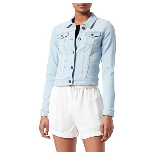 Noisy May NOS DE NMDEBRA L/S Denim Jacket LB BG Noos Blouson, Bleu Jeans Clair, S Femme