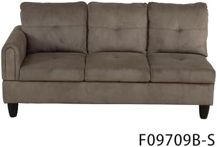 Corduroy Sectional Corner Sofa, L-Shape Couch with Storage Ottoman, Living Room Furniture Sets Design for Large Space Dorm Apartment Office, Right Chaise, Brown 6 31c+9+gn4tL. AC