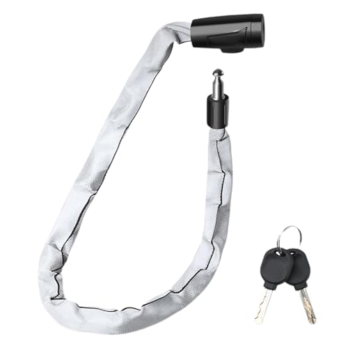 Chain and Lock - Candado de cable reflectante resistente a la intemperie, candado de cadena de bicicletas de alta resistencia, protector de seguridad de 2.5 pies para puerta, scooter, motocicleta