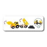 BRIO Świat 33658 Pojazdy budowlane - Drewniany dodatek kolejowy - zalecane od 3 lat