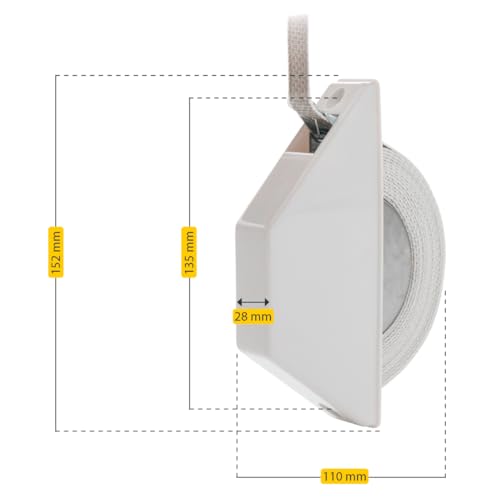 Schellenberg 50500 Stück Mini Rollladenwickler mit Rollladenriemen mit 14 mm Breite und 5 m Lochabstand 13,5 cm, grau