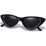 Joopin Polarized Cat Eye Sunglasses for Women, Retro Narrow Pointy Cateye Womens Sun Glasses (Black)