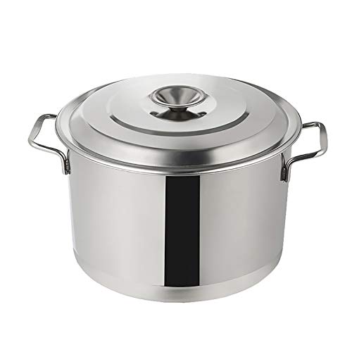 Olla grande de acero inoxidable 304 de grado alimenticio, sartén antiadherente con fondo de barril grueso, 25-50 cm