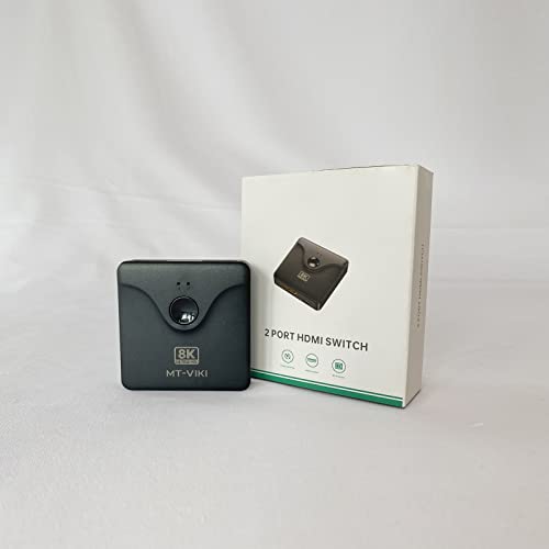 MT-VIKI HDMI 2.1 Switch 2 in 1 Out 8K@60Hz, 4K@120Hz, 48Gbps Ultra HD HDMI Hub Compatible with PS5/4, Xbox, Roku, Apple TV, Fire Stick