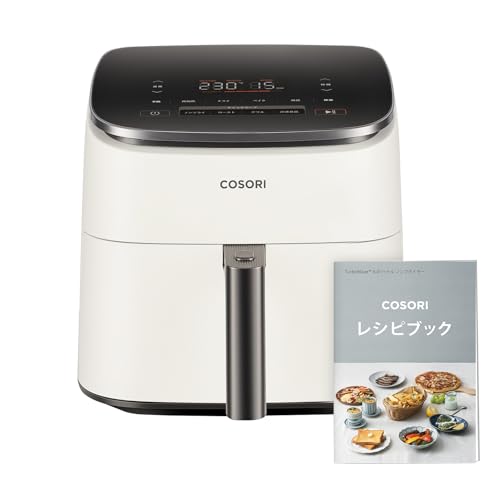 COSORI ノンフライヤー 6L大容量 家庭用 エアフライヤー DCモーター 高速 最高温230℃ タイマーair fryer 発酵 コソリ 揚げ物 ポテト 専用レシピ付き ホワイト CAF-DC601-WJP
