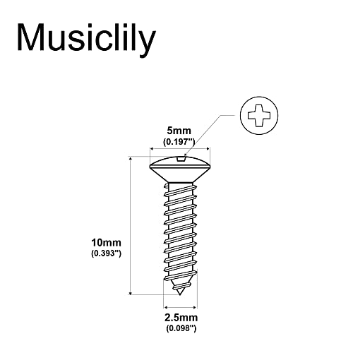 Musiclily Pro Metric 2.5x10mm Steel Countersunk Screws for Guitar Wood Mounting Black (Set of 10) - Image 2