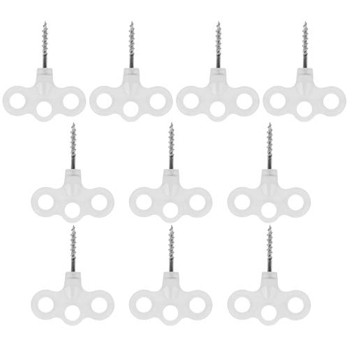 RASTKY 10 Clavijas Luminosas Roscadas para Tienda de Campaña con Tres Ojos, Puntas de Tornillo para Tierra de Camping con Puntas de Plástico, Ideal para Sujetar Tiendas de Campaña y Lonas de Forma