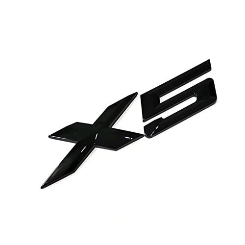 DCALU X5 Schwarz Abs Auto -Auto -Emblem Heckabzeichen Aufkleberzubehör for Geeignet for BMW X 5 Buchstabe Trunk Emblem Heckabzeichen Aufkleber Aufkleber Auto Emblem Briefe