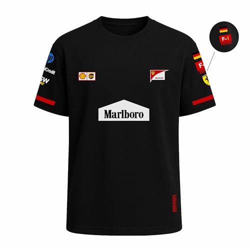Image of Ferai-Scude Motorsport T-Shirt 100% Cotton Car Printed Tshirt for Car Enthusiast for Men & Women Black Tshirt