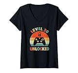 Photo Gallery donna livello 20 sbloccato - retro vintage funny 20th birthday gamer maglietta con collo a v Photo Gallery donna livello 20 sbloccato - retro vintage funny 20th birthday gamer maglietta con collo a v