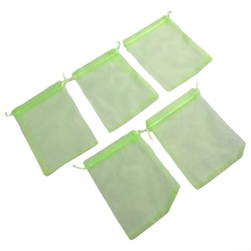 50 bolsas de malla con cordón para plantas de jardín, protección eficaz contra pájaros y otras plagas, 13 cm x 18 cm