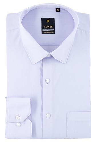 Image of 7-DAYS Men's Premium Striped Formal Shirt - Cotton Rich, Regular Fit, Full Sleeve, with Pocket, Wrinkle Resistant - Stylish Office & Everyday Wear.