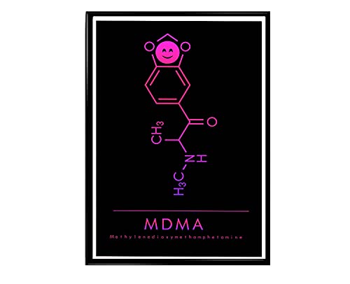 Rob'sTees MDMA Molecule Poster, Molly Poster, Hypebeast Decor Poster, Party Drug Poster, Cool Art, Science Poster, Rave Poster (Frame NOT Included) (18x24)