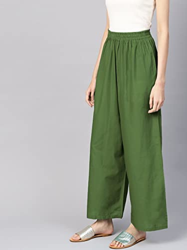 Image of Go Gazab - Stylish Women's Palazzo: Trendy Rayon Solid Color Ethnic Wear Palazzo