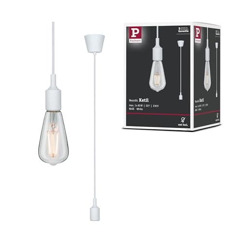 Paulmann 50383 Neordic Pendelleuchte Ketil max. 60 Watt Pendellampe Weiß Deckenlampe Silikon, Kunststoff Hängeleuchte E27 Leuchte ohne Leuchtmittel Paulmann 50383 Neordic Pendelleuchte Ketil max. 60 Watt Pendellampe Weiß Deckenlampe Silikon, Kunststoff Hängeleuchte E27 Leuchte ohne Leuchtmittel