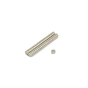 FIRST4MAGNETS F042-N35-50 4mm Dia x 2mm Thick N35 Neodymium Magnet-0.38kg Pull (Pack of 50), Set of 50 Pieces