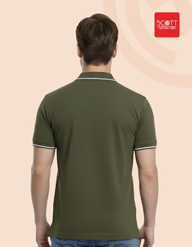 Image of Scott International Cotton Polo T Shirt | Collar Tshirts | Half Sleeves Plain T Shirt | T-Shirt |Tshirt for Men Stylish | Men's Tshirt