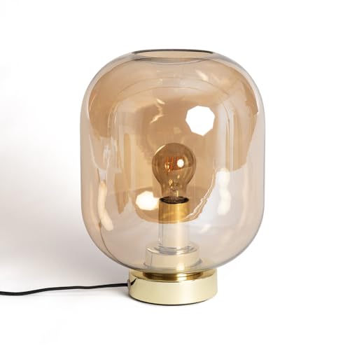LEDKIA LIGHTING Lampe à Poser Métal et Verre Nélida Ambre