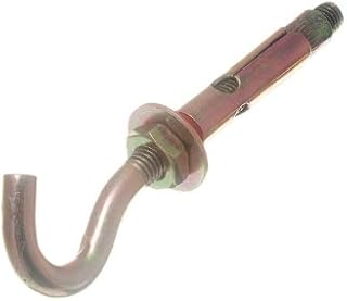 6 x SLEEVE ANCHOR HOOK RAWL BOLTS FOR MASONRY AND BRICK M8 X 52MM