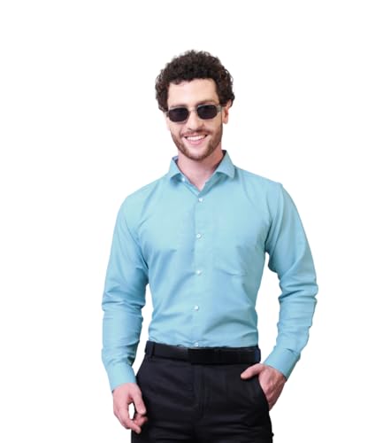 Image of CONTRARY Men's Pure Cotton Solid Stylish Casual & Formal Wear Shirt | Stylish Regular Fit Full Sleeve Comfortable Office Party Trendy Shirt - Multi Color
