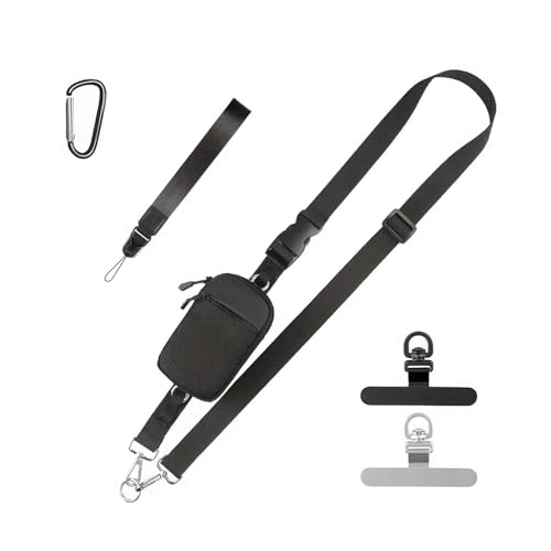 Cordón de teléfono cruzado ajustable y portátil de nailon para colgar el móvil libremente